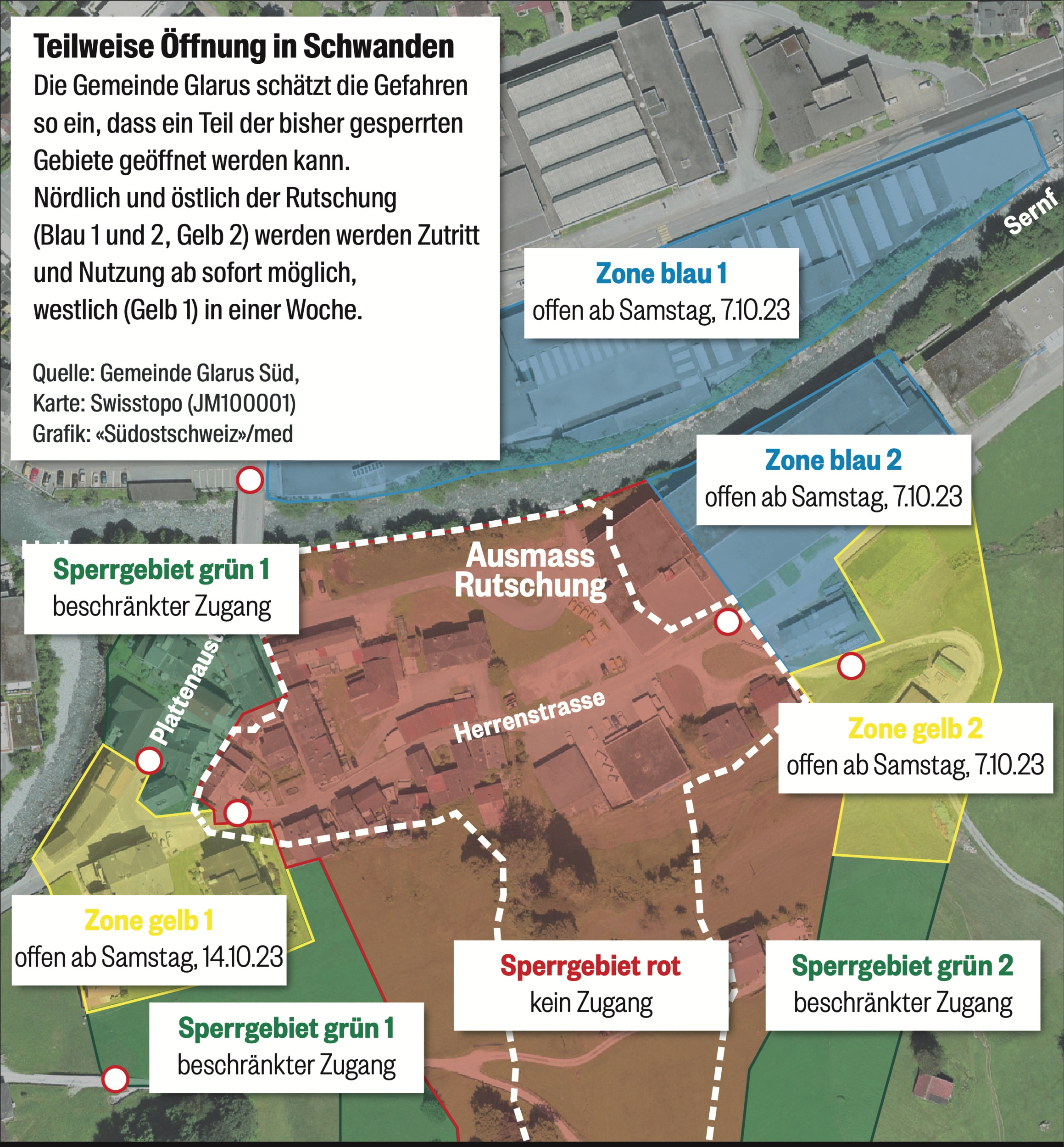 Am Mittwoch für kurze Zeit geöffnet: Rund 20 Personen dürfen während sechs Stunden in das rote Sperrgebiet, um persönliche Gegenstände zu bergen.