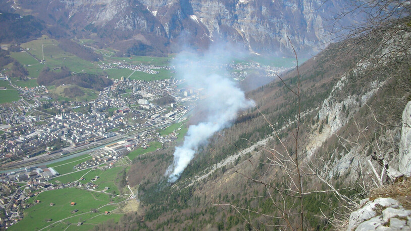 Vor 14 Jahren: Bilder wie dieses vom Waldbrand ob Ennetrösligen aus dem Jahre 2009 werden bei Fortschreiten des Klimawandels wohl häufiger werden.