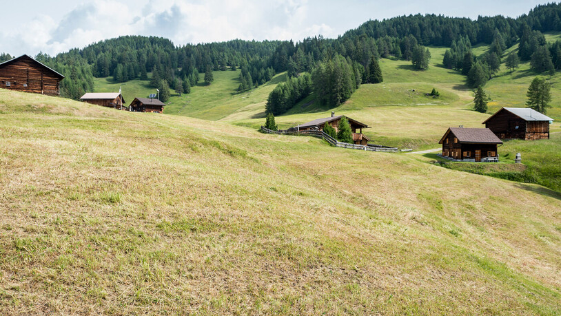 Fügen sich ins Landschaftsbild ein: Eine Maiensäss-Siedlung auf dem Plaun digls Mats.