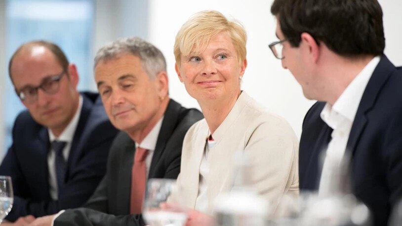 Die CVP Graubünden bei der Präsentation ihrer Kandidaten für die Eidgenössischen Wahlen.