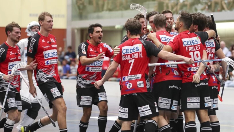 Die Alligatoren hatten auswärts beim UHC Thun regelmässig Grund zu Jubeln. 
