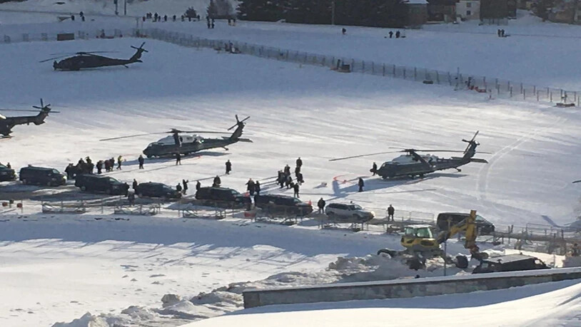 Trumps Ankunft in Davos.
