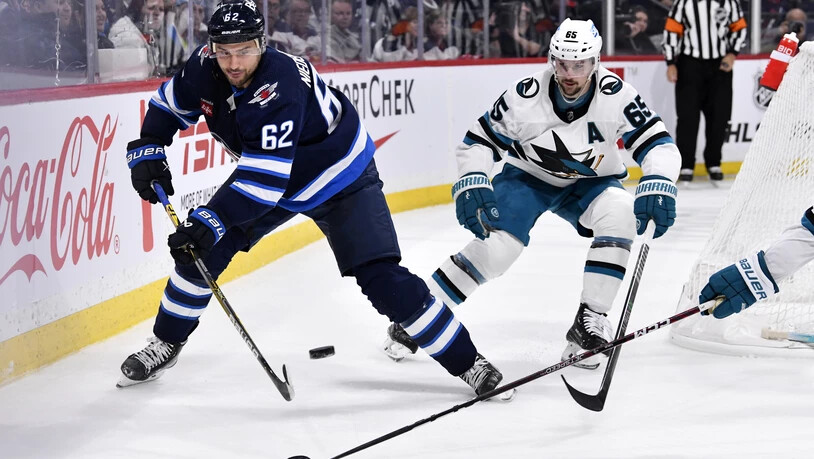 Siegreich: Nino Niederreiter (links) steht mit seinen Winnipeg Jets vor dem Einzug in die Play-offs.