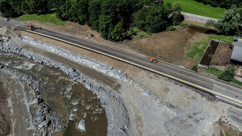 Wichtige Nord-Süd-Achse: Vor zwei Wochen wurde ein Teil der Autobahn A13 weggespült.