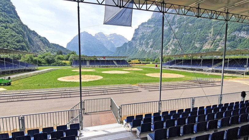 Alles bereit: In dieser Arena in Mollis werden am Sonntag die Schwinger zusammengreifen. Alles bereit: In dieser Arena in Mollis werden am Sonntag die Schwinger zusammengreifen.