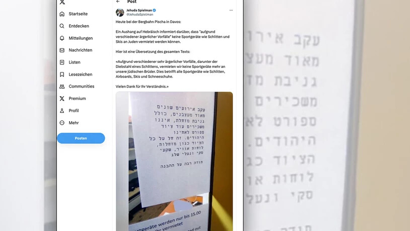 Aushang sorgt für Empörung: Der Schweizerische Israelitische Gemeindebund wird eine Anzeige wegen Rassismus einreichen. Aushang sorgt für Empörung: Der Schweizerische Israelitische Gemeindebund wird eine Anzeige wegen Rassismus einreichen.