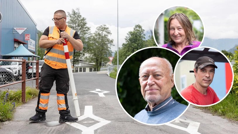 Freie Durchfahrt: Arben Dzelili entfernt die Pfosten am nördlichen Ende der Strasse im Kleinzaun und gibt somit den Weg in die Querspange frei. Die Bewohnerinnen und Bewohner ärgern sich darüber nicht wesentlich. Freie Durchfahrt: Arben Dzelili entfernt die Pfosten am nördlichen Ende der Strasse im Kleinzaun und gibt somit den Weg in die Querspange frei. Die Bewohnerinnen und Bewohner ärgern sich darüber nicht wesentlich.