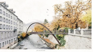 Ein Blickfang: In etwa so wird die neue Fussgänger- und Radfahrerbrücke aussehen, die sich dereinst in Chur über die Plessur spannt.