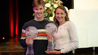 Siegerlächeln: Tennisspieler Roman Glarner und Leichtathletin Liana Trümpi sind die neuen Glarner Juniorensportler des Jahres. Siegerlächeln: Tennisspieler Roman Glarner und Leichtathletin Liana Trümpi sind die neuen Glarner Juniorensportler des Jahres.
