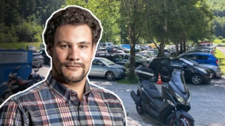 So sehen die Fahrzeuge von Helden aus: Der Parkplatz im Güntlenau ist am Samstagmittag voll.