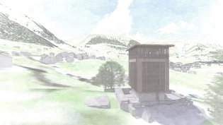 Die Skizze bleibt: So würde der neue Turm von Putnengia bei Dieni aussehen – falls er je gebaut werden sollte.