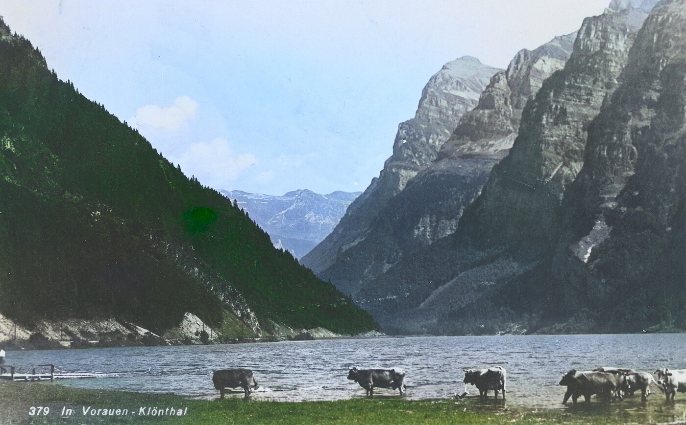 Andreas Stüssi hat am Tag vor seinem Verschwinden angekündigt, er wolle im Klöntal oben ein Rindli holen. Das Bild ist digital nachkoloriert. 